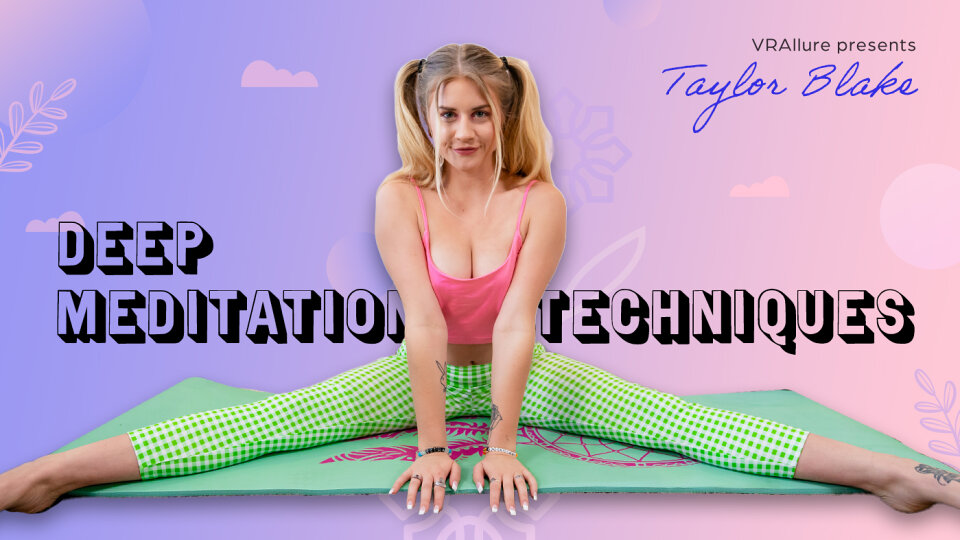 Taylor Blake performs solo yoga stretches in a serene meditation session captured in high frame rate VR footage.