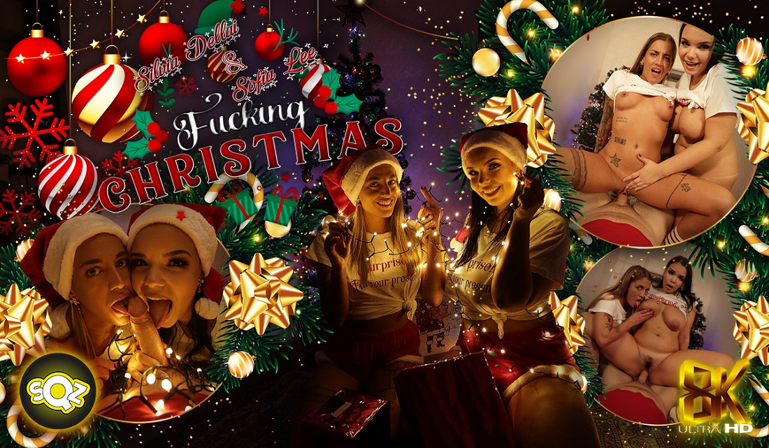 Silvia Dellai and Sofia Lee perform Christmas themed POV blowjobs and titty fuck in this 60 FPS premium VR video production.
