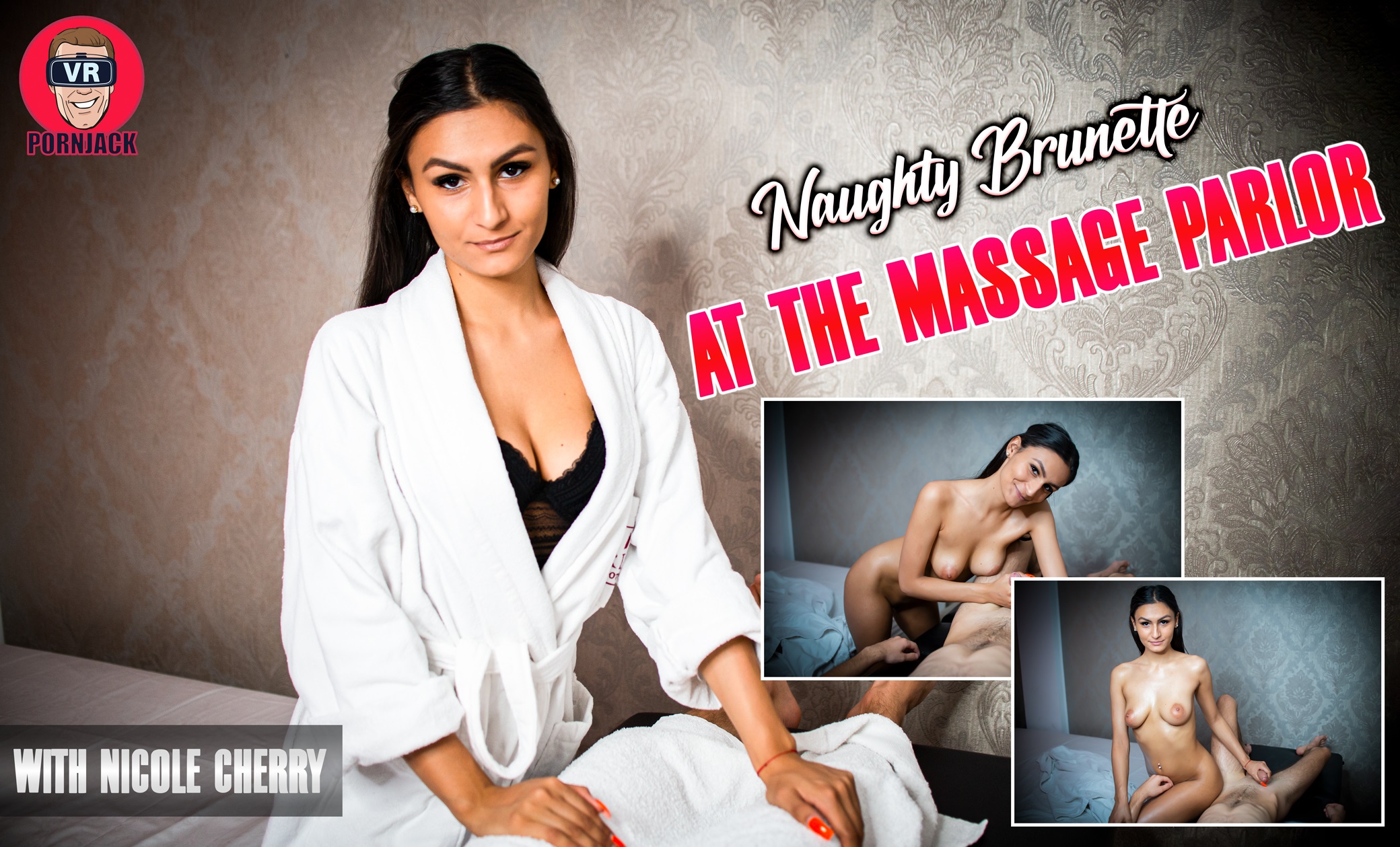 Nicole Cherry performs a massage and blowjob in a VRPornJack 4K VR scene filmed in POV style with 60 FPS quality