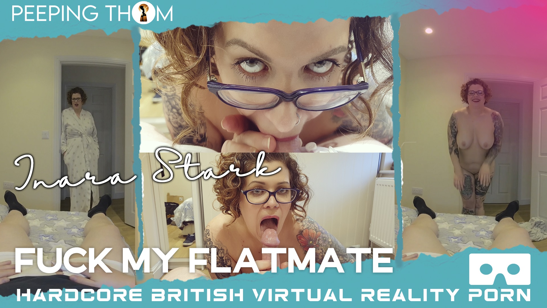 Inara Stark performs a POV blowjob on her flatmate in 4K VR premium content with 60 frames per second.