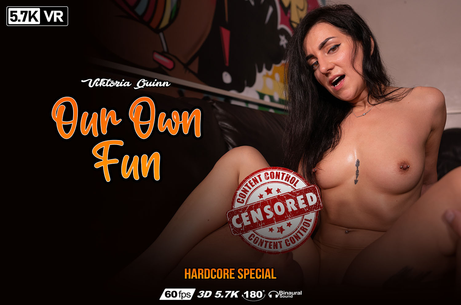 Viktoria Quinn gives a POV blowjob in a 4K VR video shot at 60 frames per second for premium viewers.