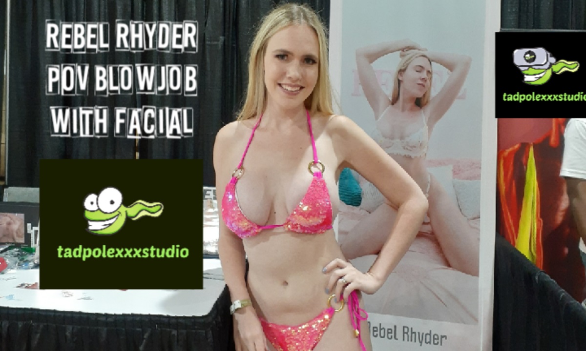 Rebel Rhyder performs a POV blowjob on camera in a 4K premium VR scene ending with a facial cum shot in 6K resolution