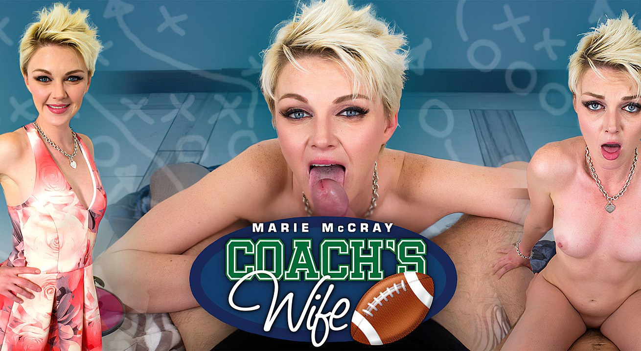 Marie McCray performs a blowjob and kisses in a digital remastered POV VR scene with 60 FPS and 8K quality.