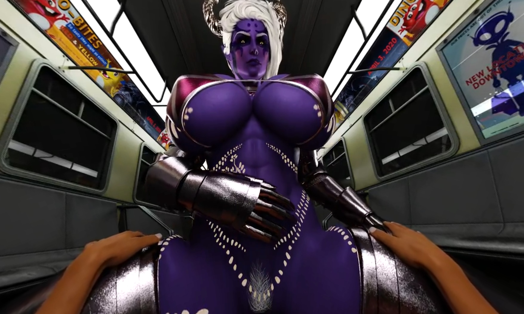 Succubus 8K VR: Tattooed Big Tits Cowgirl POV
