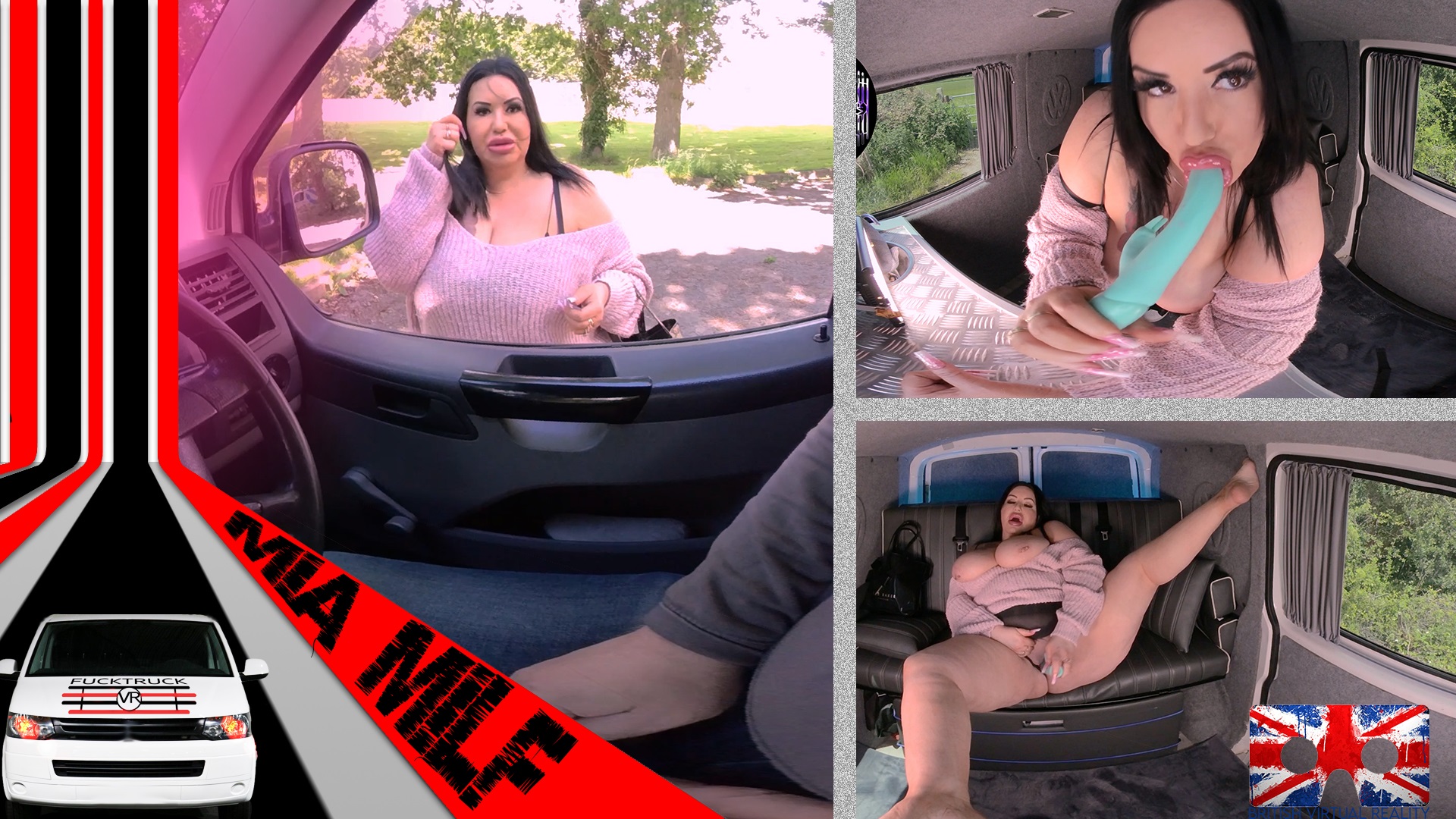 Mia Milf performs a solo outdoor scene in a 4K 60 FPS VR video by FuckTruck