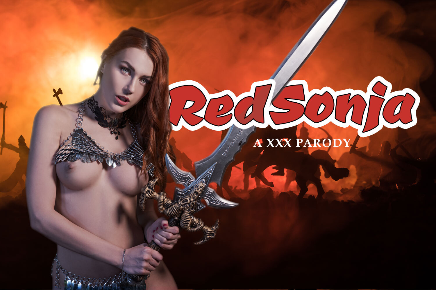 Cosplayer Charlie Red as Red Sonja performs a POV blowjob and titty fuck in 8K VR for VRCosplayX.