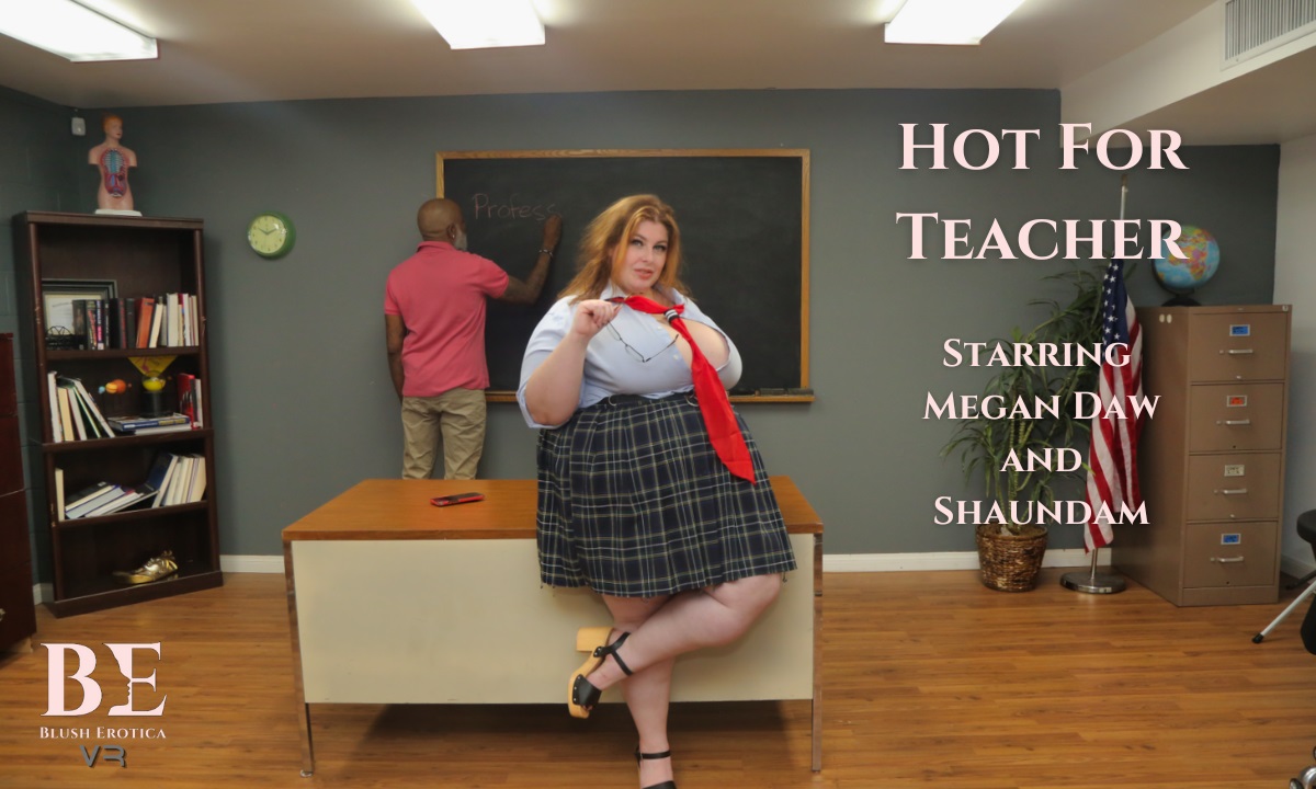 Megan Daw performs a POV blowjob and titty fuck in an interracial teacher scenario presented in premium VR quality.