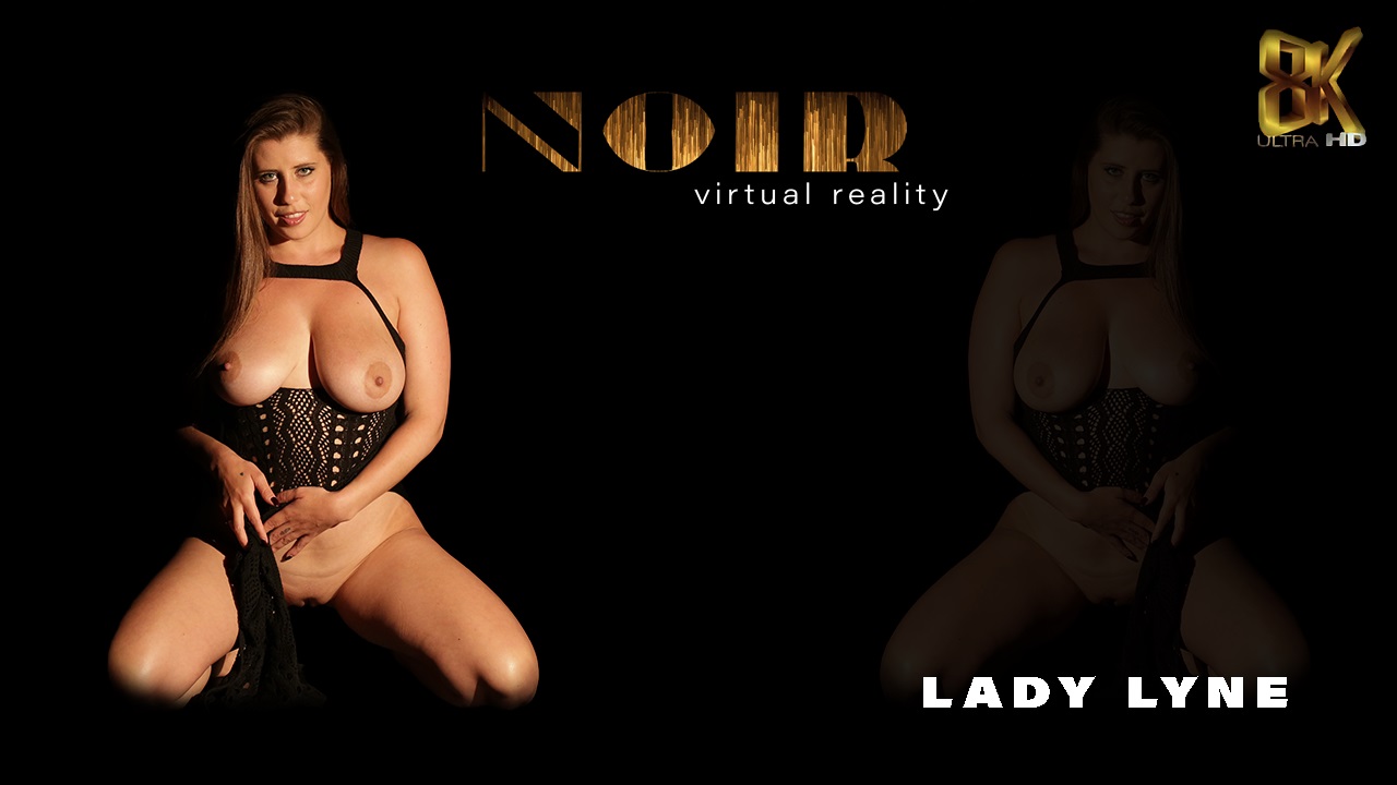 Lady Lyne poses in a dark room for this non POV solo 4K VR video featuring premium production and 60 FPS quality.