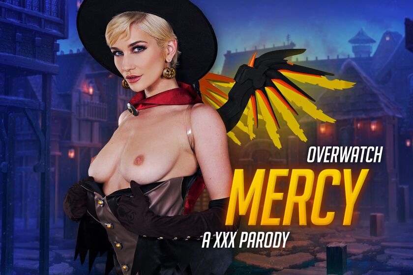 Skye Blue as Overwatch Mercy performs oral sex and intercourse in a video game parody filmed in 60 FPS VR.