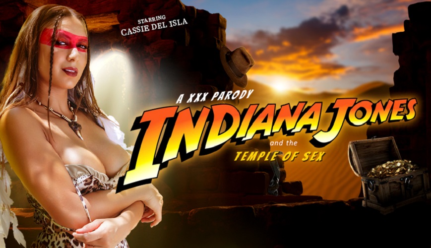 Cassie Del Isla in a Indiana Jones cosplay performs a POV blowjob and titty fuck in the outdoors during this VR Conk 60 FPS production.