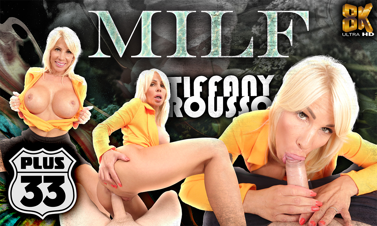 Tiffany Rousso performs a POV blowjob and footjob in a mature VR scene captured in 60 FPS