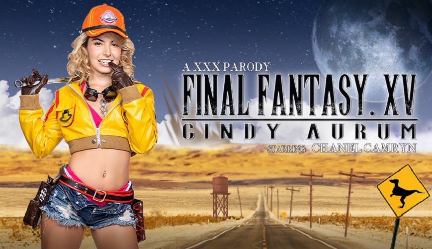 Chanel Camryn as Cindy Aurum performs a POV blowjob outdoors in 60 FPS VR cosplay video.
