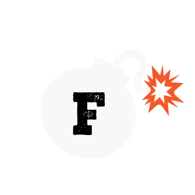 FBOMB VR studio logo representing 132 immersive virtual reality adult scenes and interactive content for VR headsets.