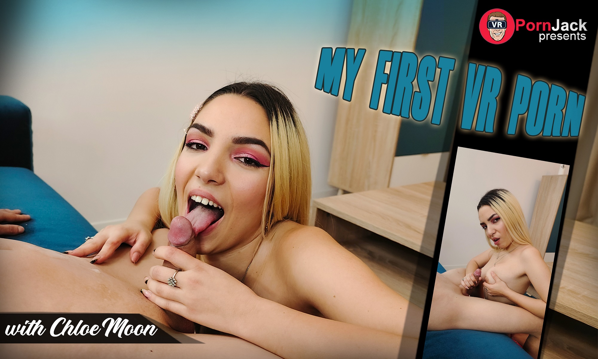 Chloe Moon gives a blowjob in lingerie during this VRPornJack 4K 60 FPS adult VR video