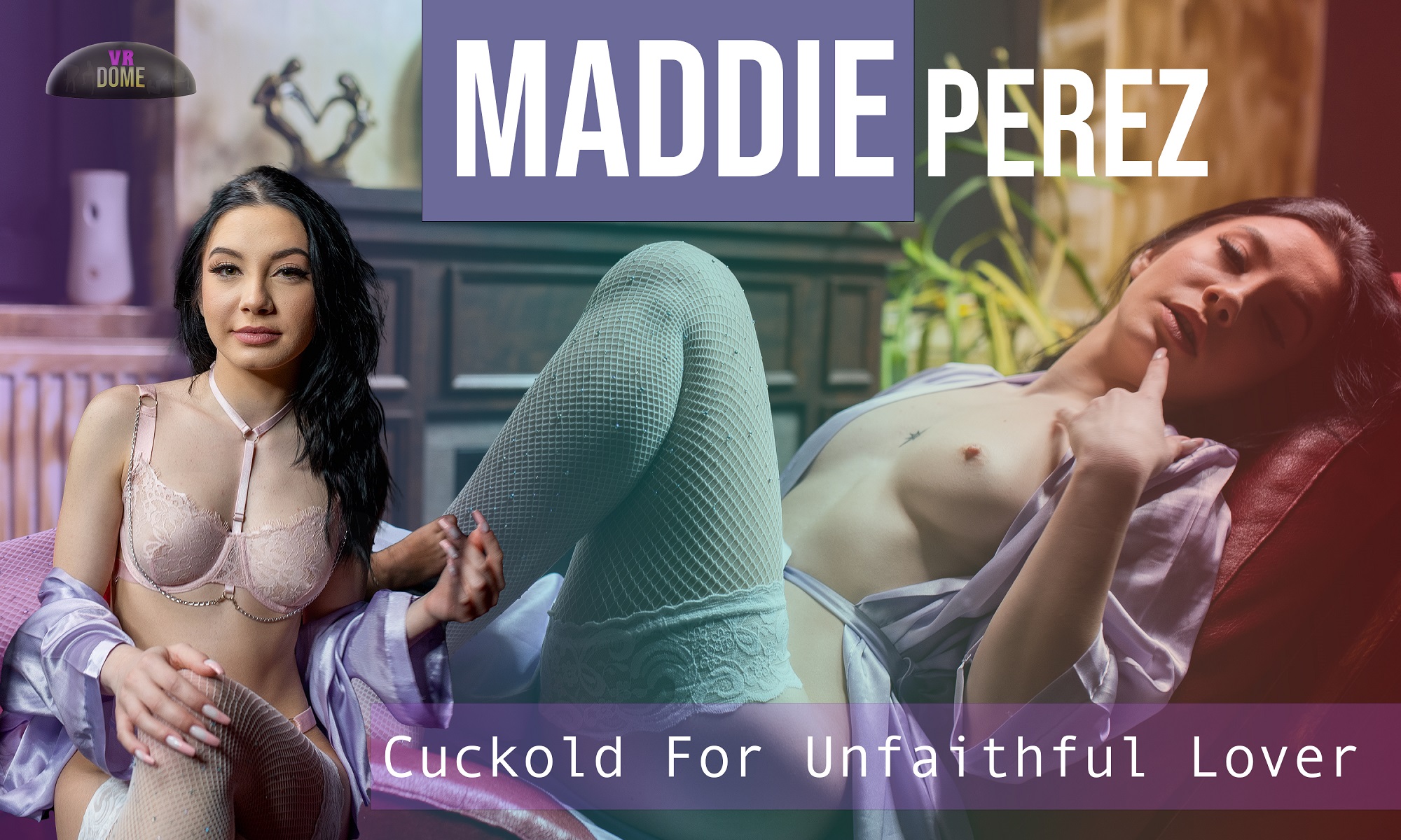 Maddie Perez performs a blowjob in a POV scene for VRDome featuring 4K resolution and 60 FPS VR production.