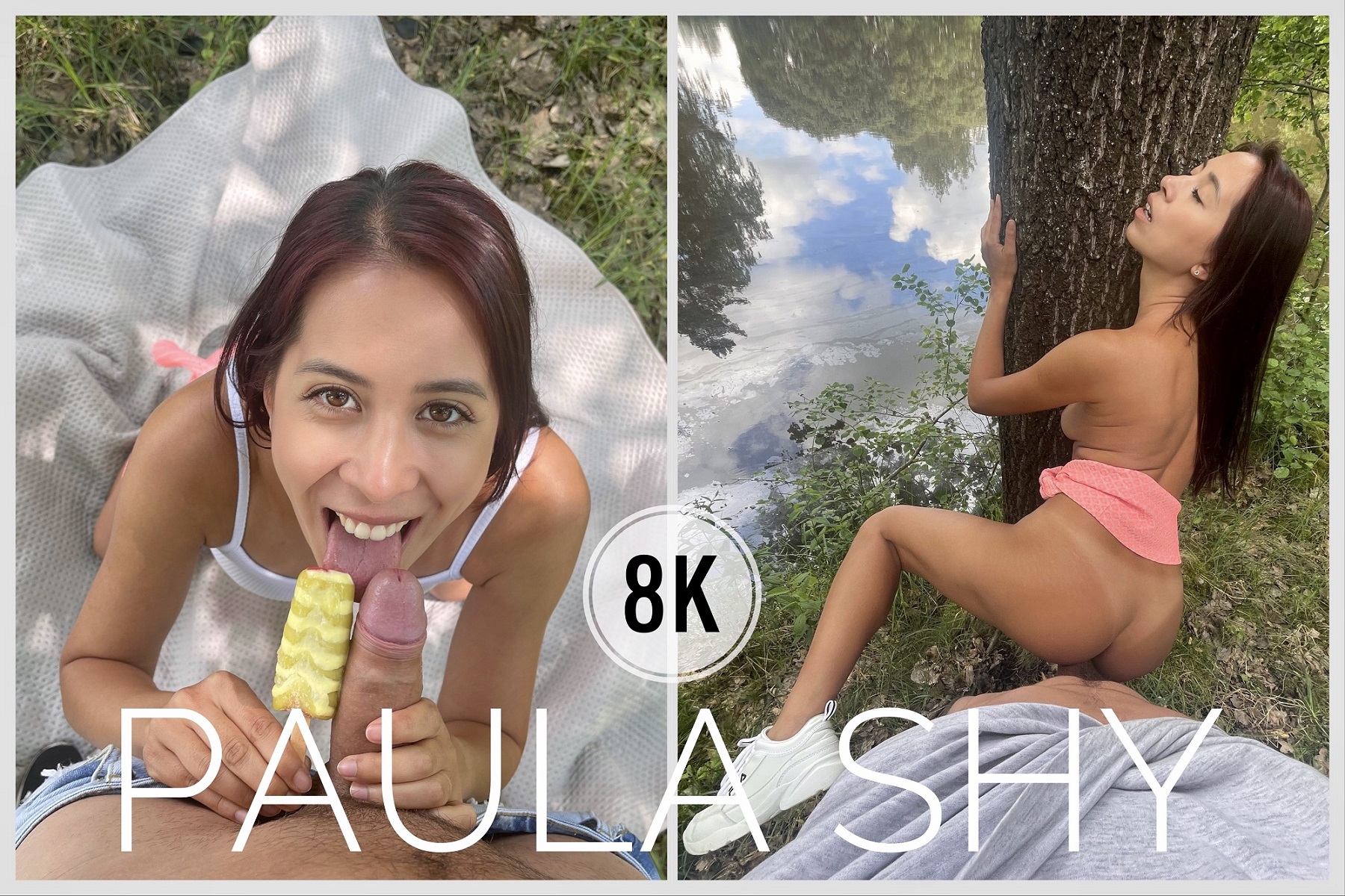 Paula Shy performs a POV blowjob outdoors in 4K VR with 60 FPS smooth visuals on PS-Porn.