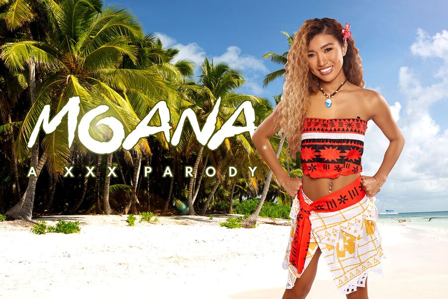 Clara Trinity performs a POV blowjob in Moana cosplay for VRCosplayX premium VR video