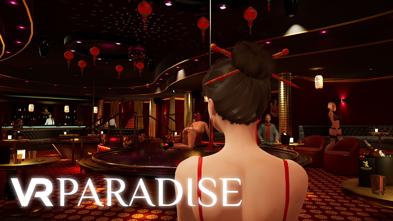 CGI woman in VR Paradise game with spatial audio 6DoF PC gameplay virtual reality immersive environment