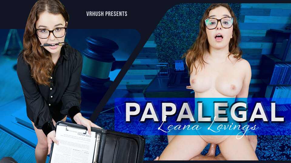 Brunette Leana Lovings performs a POV blowjob in a VRHush 4K 60 FPS scene