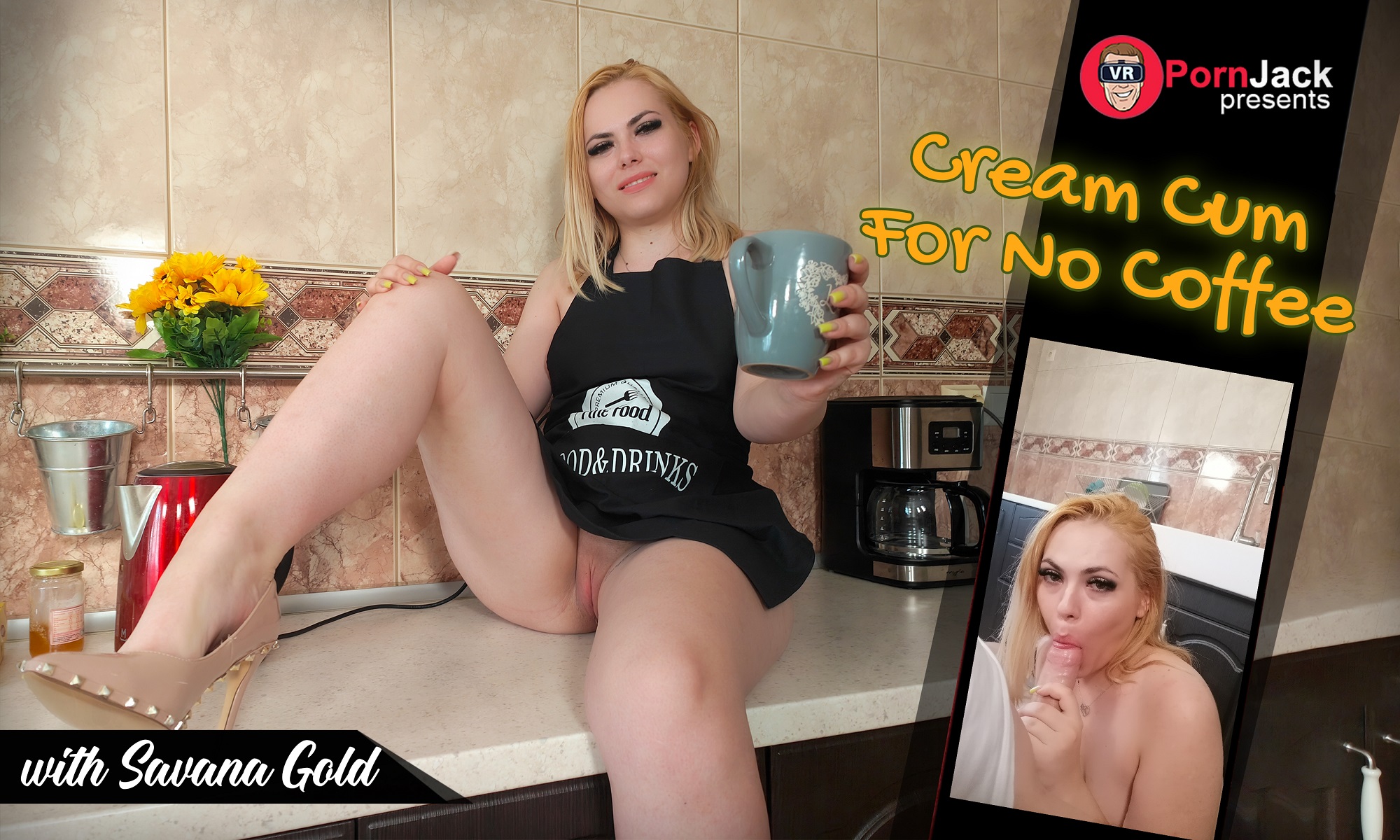 Savana Gold performs a blowjob in a POV VR scene at 60 FPS with 4K and 6K resolution.