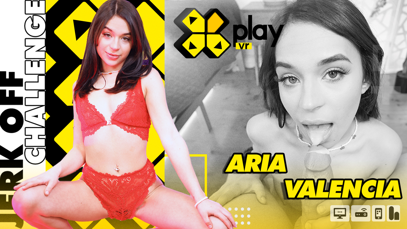 Aria Valencia performs a blowjob and handjob in an interactive VR game by XPlayVR