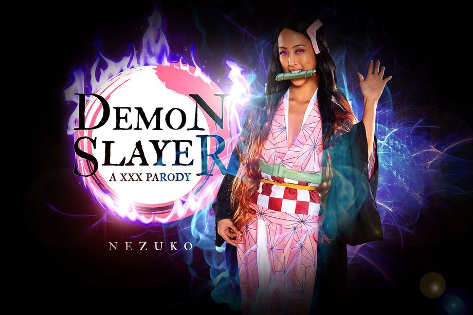 Alexia Anders as Nezuko Kamado performs a blowjob in 4K VR cosplay parody by VRCosplayX
