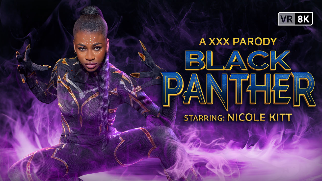 Nicole Kitt in Black Panther cosplay performs a POV blowjob in 8K VR production by VR Conk