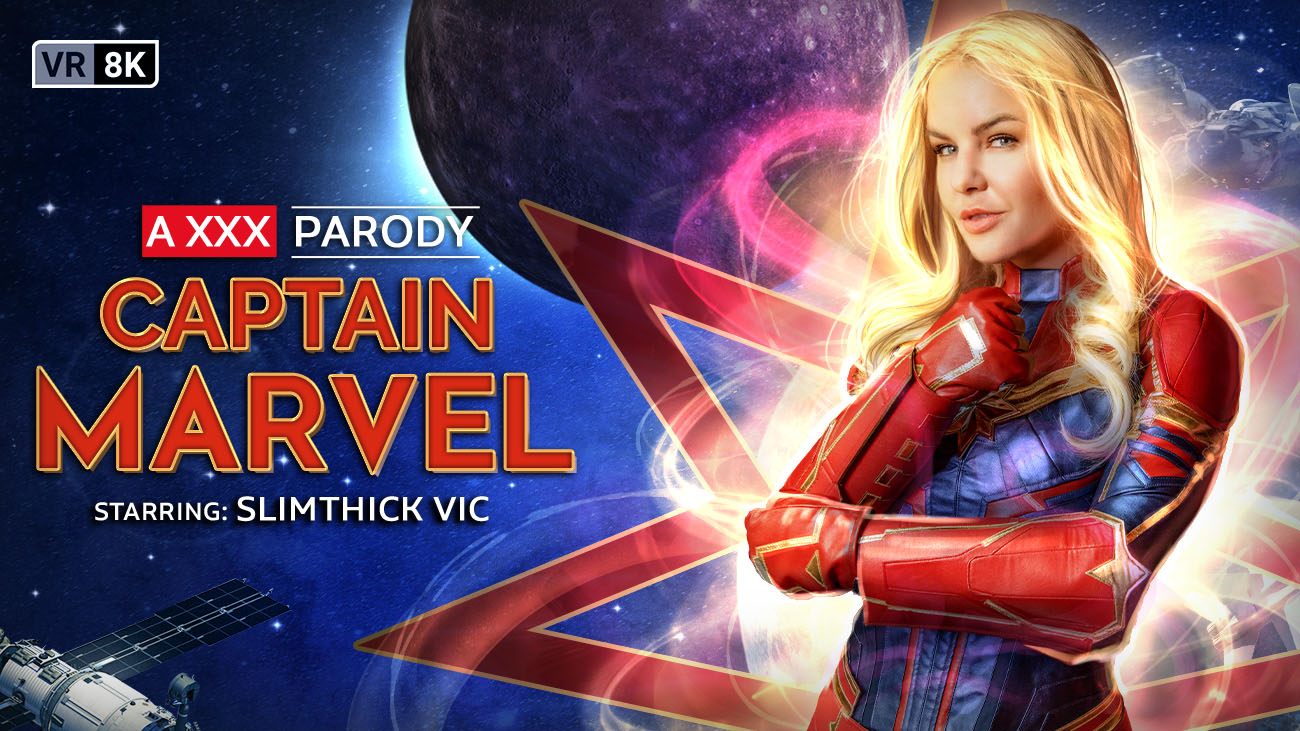 Slimthick Vic in Captain Marvel cosplay performs oral and intercourse scenes in this 60 FPS VR production with European styling.