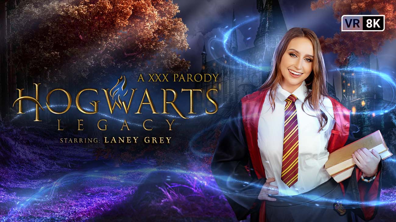 Laney Grey in cosplay performs a POV blowjob and titty fuck in a VR Conk 60 FPS Hogwarts Legacy parody featuring 8K resolution.