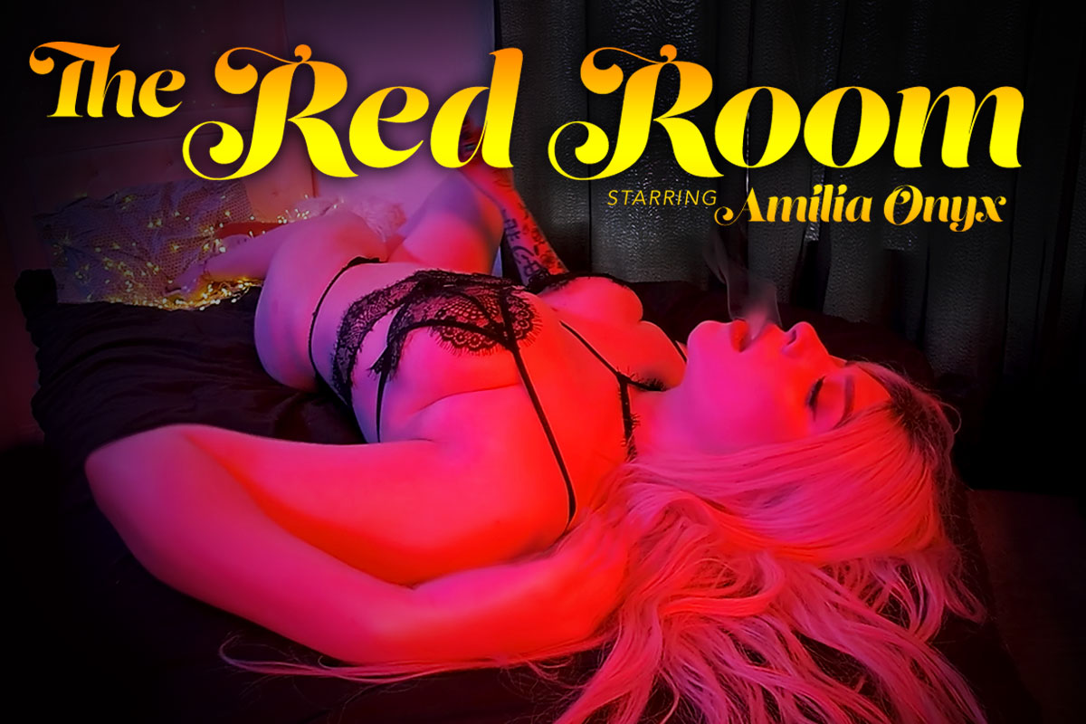 Amilia Onyx performs a solo fetish routine in The Red Room, captured in a 60 FPS VR POV with PAWG features for premium viewing.