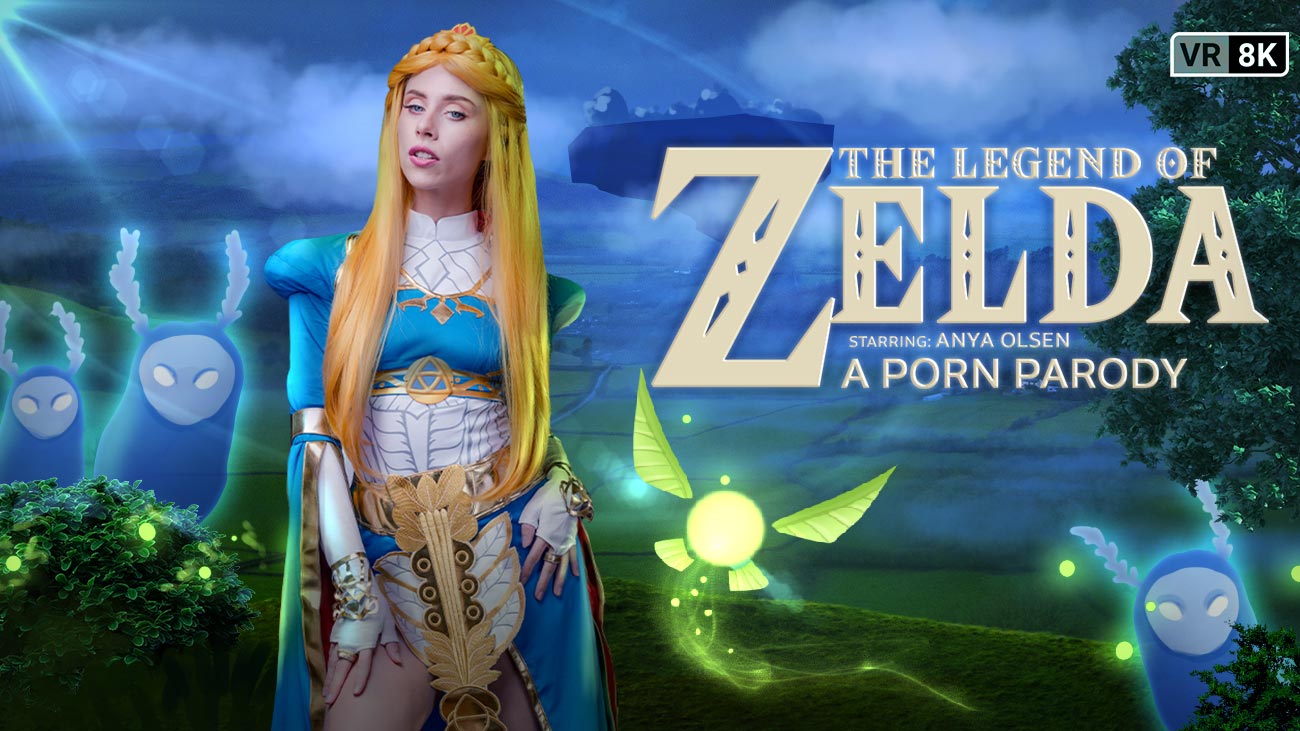 Anya Olsen in cosplay performs a POV blowjob in 4K VR for The Legend Of Zelda parody by VR Conk