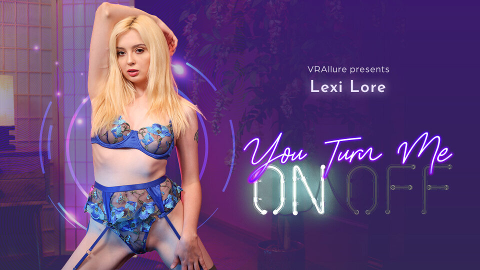 Lexi Lore in lingerie performs a solo POV action in a VR setting with 4K quality and 60 FPS for an immersive experience.