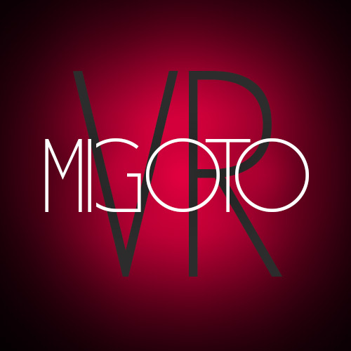 Migoto VR studio logo — a catalog of 8 immersive virtual reality adult scenes.