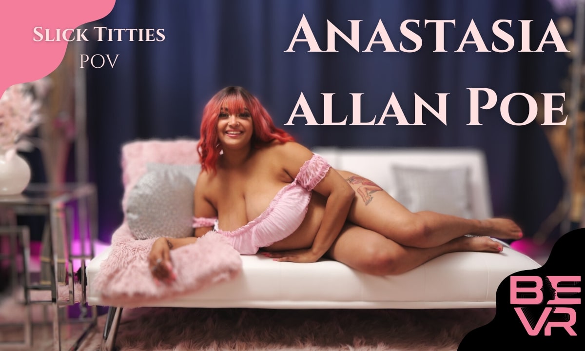 Anastasia Allan Poe performs solo titty fuck in 4K VR POV with 60 FPS smooth motion for premium adult viewing pleasure.