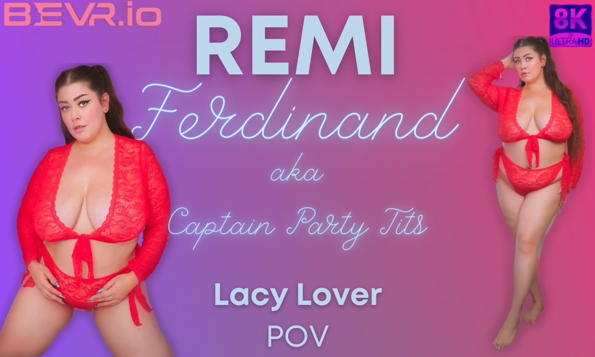 Remi Ferdinand performs solo POV titty fuck with dirty talk in 60 FPS VR video produced by BlushErotica