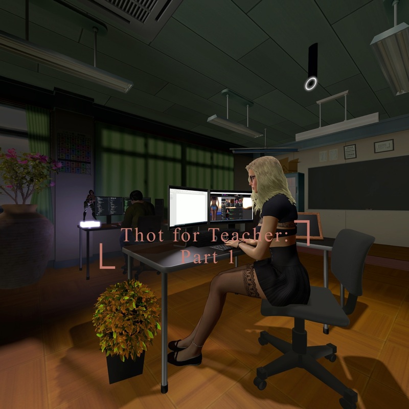 Blonde teacher in 4K 180 degree VR with inner monologue, filmed in 60fps for an immersive voyeuristic 3D experience.