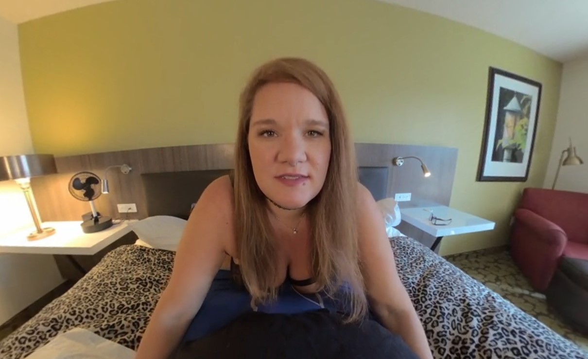 Roxy Dover performs a handjob in lingerie while vaping in this 60 FPS VR scene featuring dirty talk and big tits.