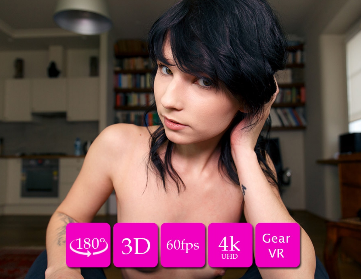 Brunette model Voodoo performs a lapdance in this 4K VR POV scene filmed at 60 FPS for FeelmeVR.
