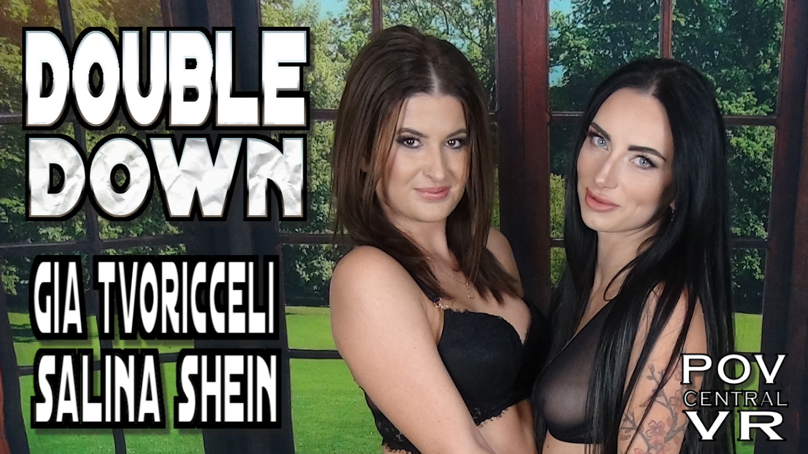 Brunette models Gia Tvoricceli and Salina Shein perform a double POV blowjob in 4K 60 FPS VR production.