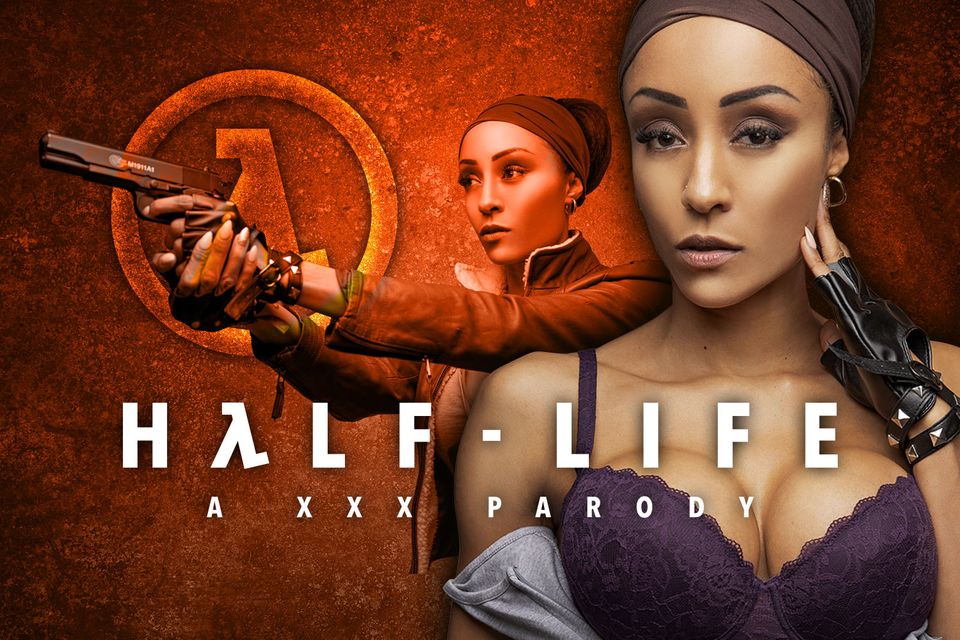 Alyssa Divine in cosplay performs a POV blowjob and titty fuck in a Half Life parody VR video.