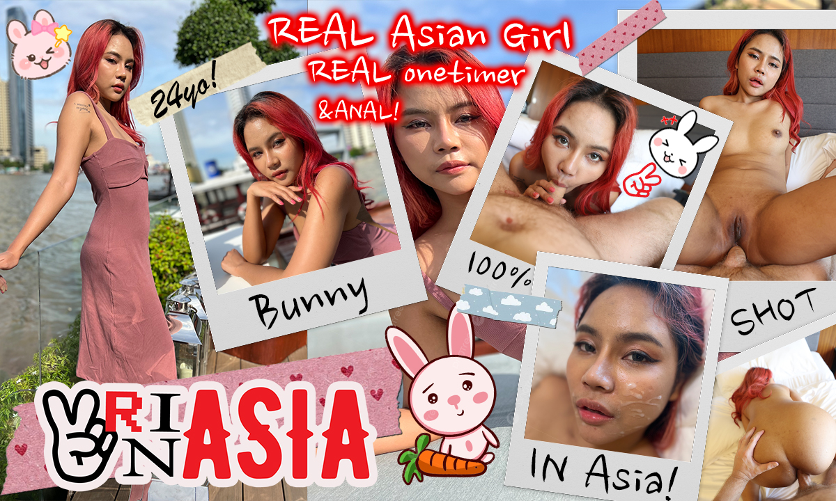 Red-haired Thai model Bunny poses for tourists while performing anal and blowjob scenes in this 4K VR production.