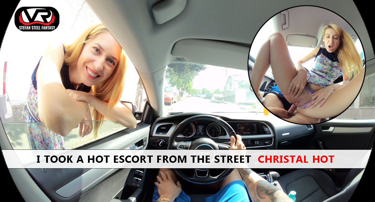 Christal Hot performs a street POV blowjob outdoors in 4K VR with Stefan Steel Fantasy