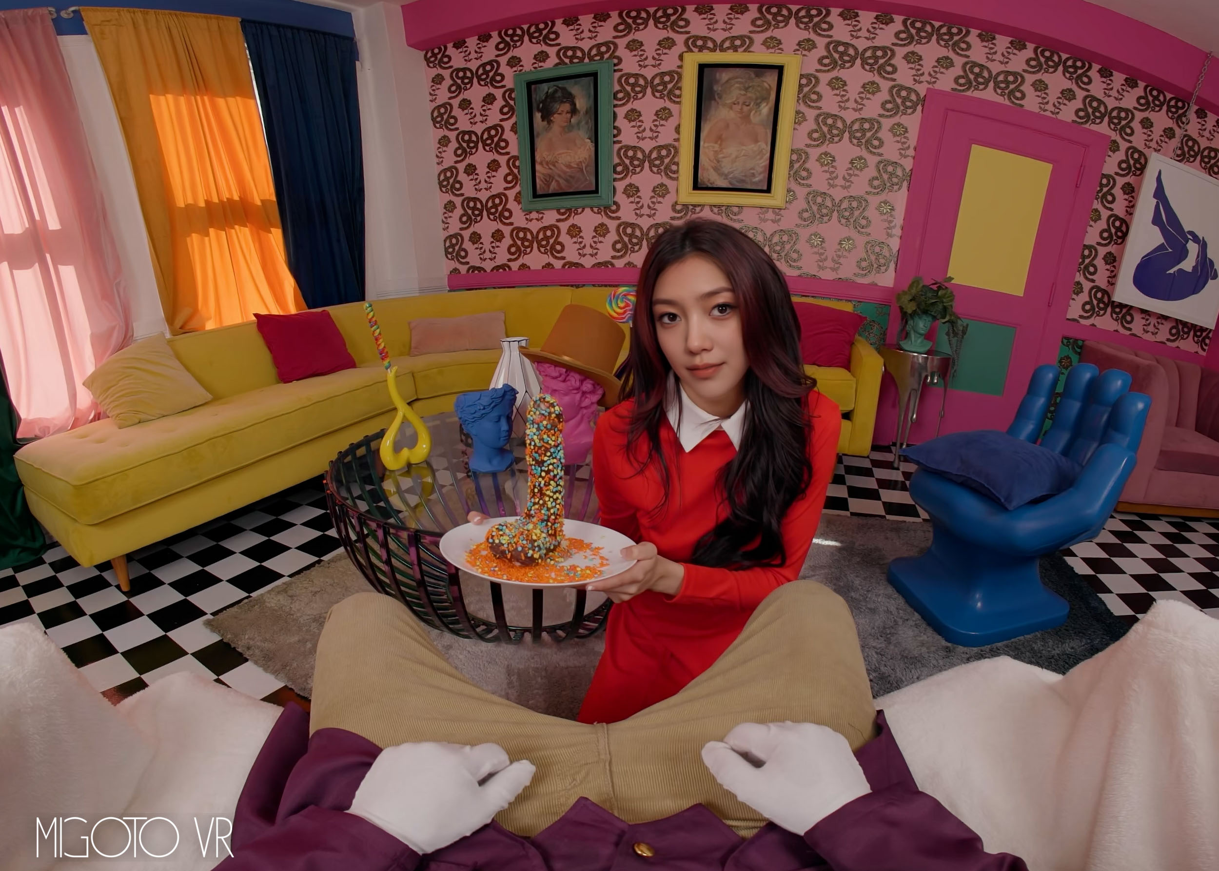 Niwa Shizuka performs a POV blowjob in a VR production with 60 FPS and AI enhancement for premium adult content.