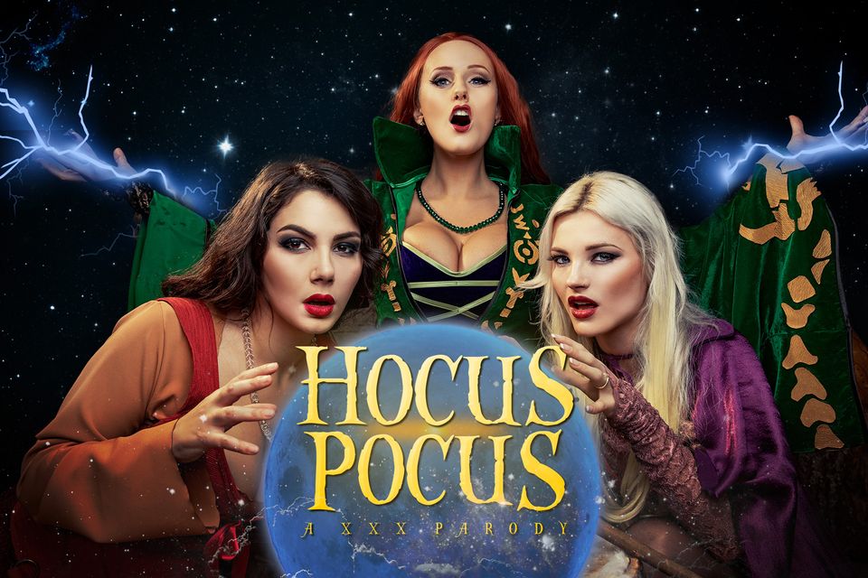 Angel Wicky, Zazie Skymm, and Valentina Nappi perform group sex in a POV VR scene with 60 FPS passthrough.