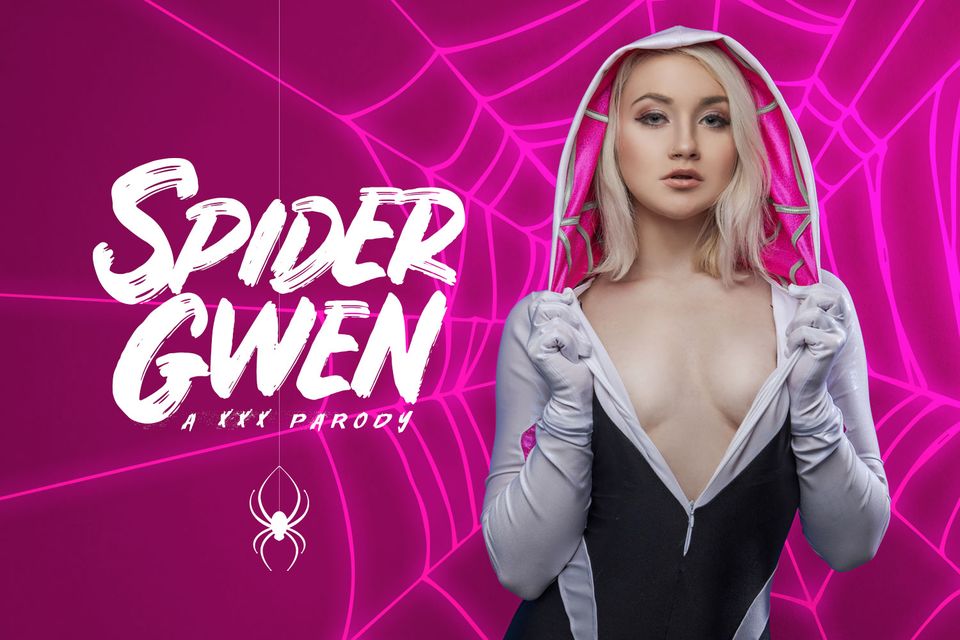 Marilyn Sugar in Spider Gwen cosplay performs a POV blowjob in a VR scene with 60 FPS and European production quality.