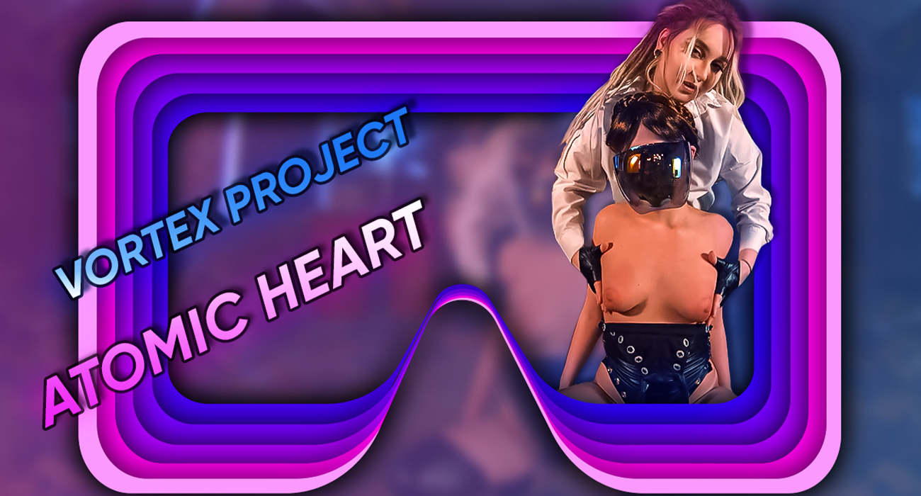 Two cosplay robots interact in a high resolution 4K non POV VR scene by Dreamcam featuring the Vortex Project twins.