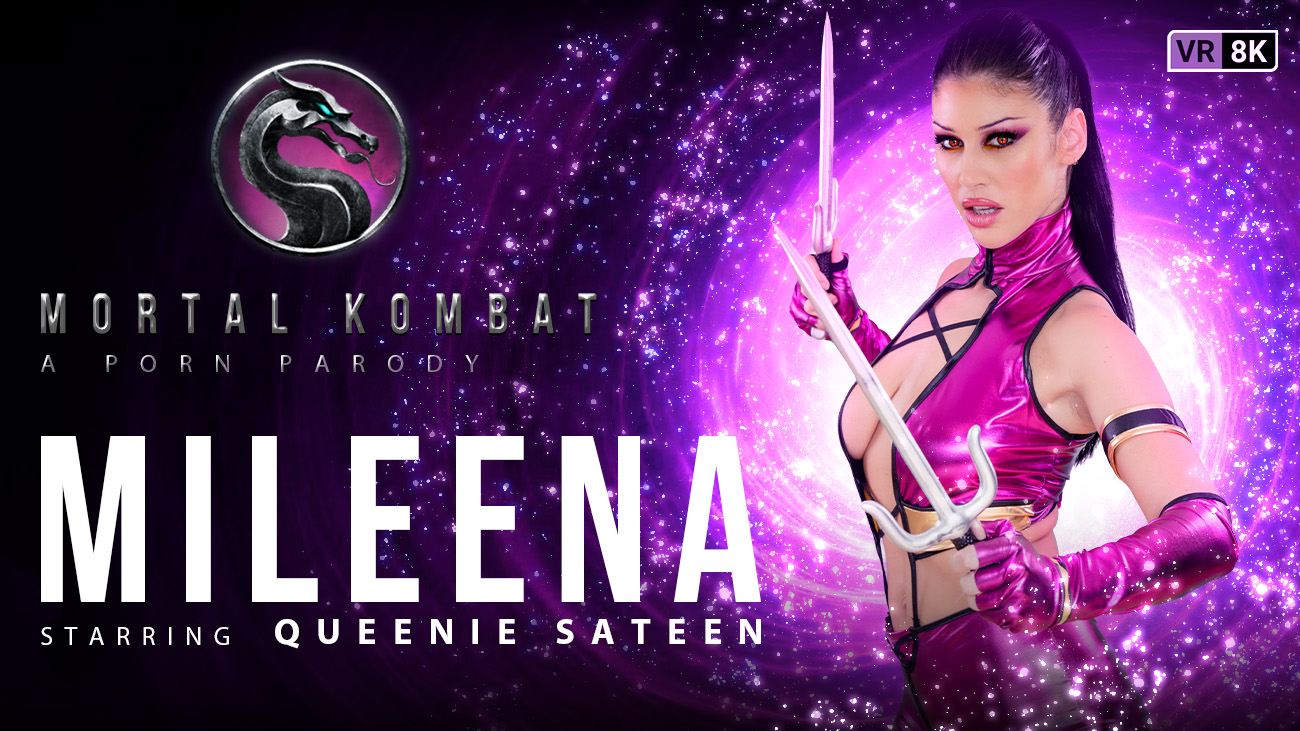 Queenie Sateen as Mileena performs a footjob and blowjob in cosplay during this 48-minute VR POV scene.