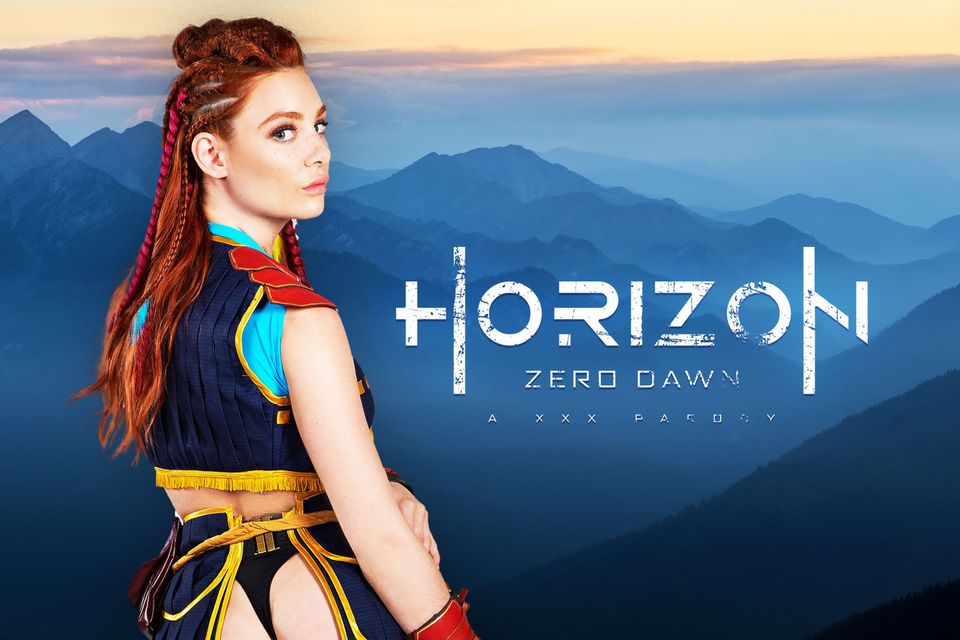 Lacy Lennon in Horizon Zero Dawn cosplay performs a POV blowjob in a VR game setting with 60 FPS premium visuals.