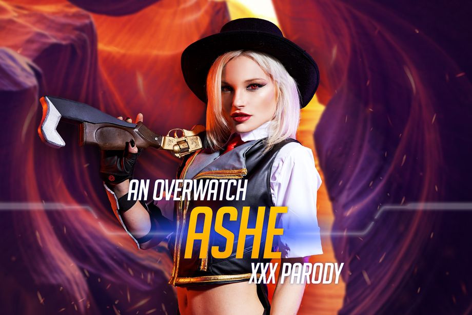 Zazie Skymm as Overwatch Ashe performs a POV blowjob in European cosplay, featuring VR 60 FPS passthrough visuals.
