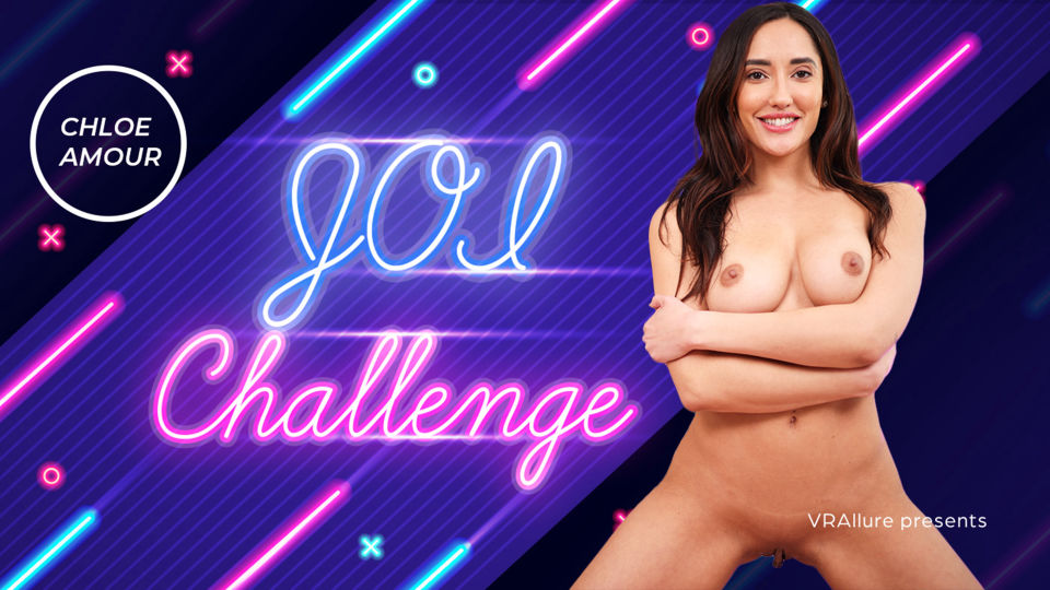 Chloe Amour performs a solo JOI challenge in a VRAllure VR production featuring brunette visuals and 60 FPS POV for immersive adult content.